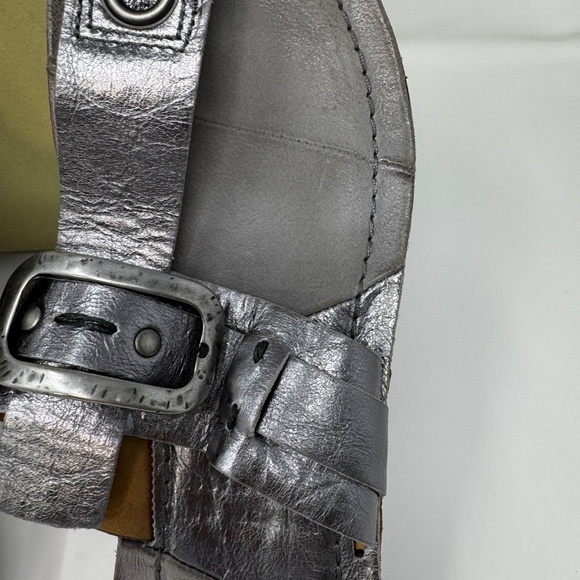 A.S.98 Italian Leather Sandals – Metallic Silver Buckle Thong – Rare - Picture 14 of 15